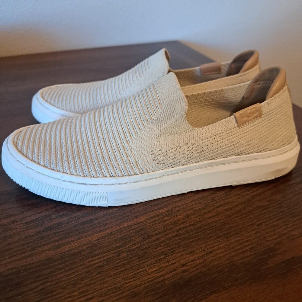 UGG Sammy Knit Slip On Sneakers Oatmeal Tan Women Size 8.5 1016756
